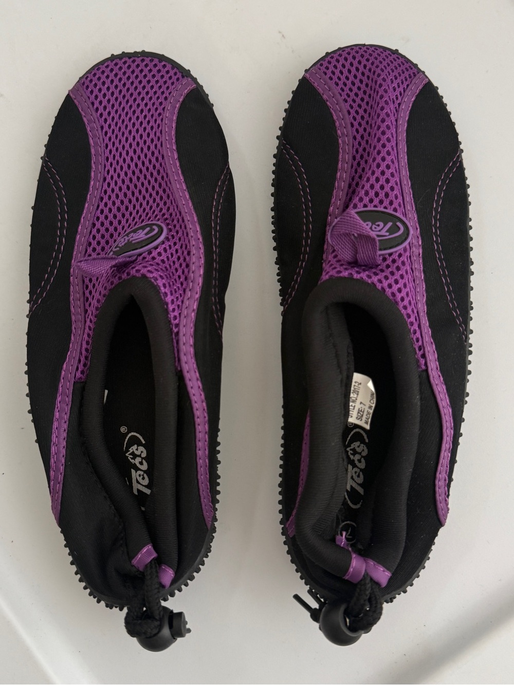 Tecs Purple and Black Women's Water Shoes 7